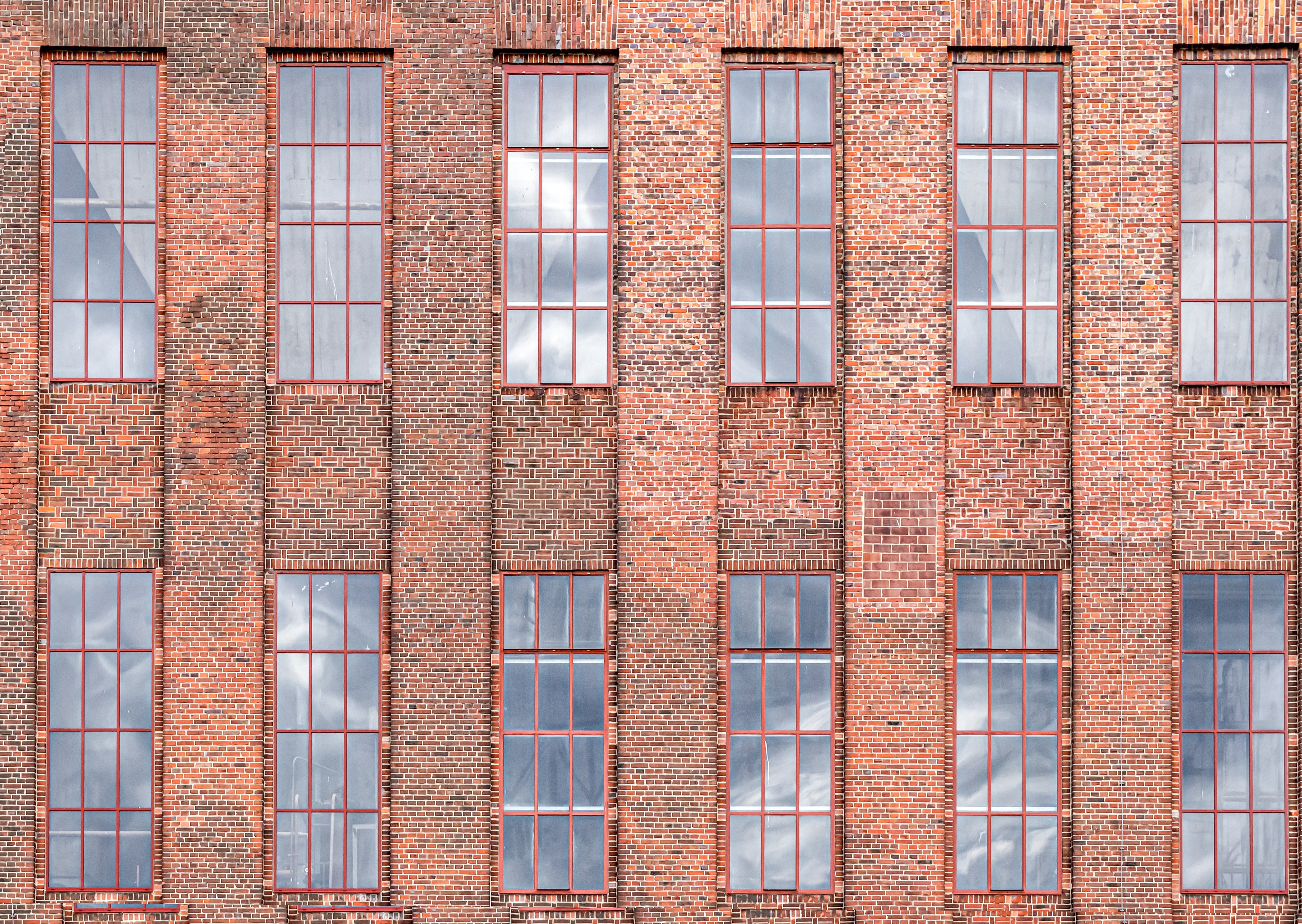 Completed brickwork facade